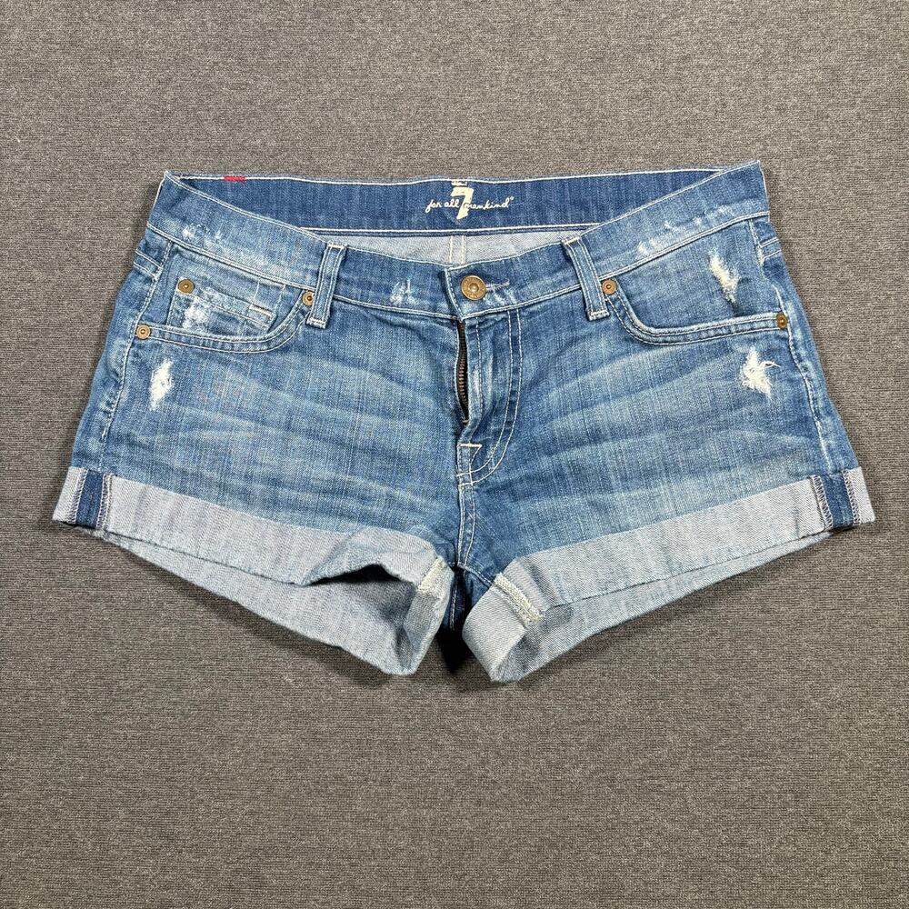 7 For All Mankind Womens Designer daisy duke denim shorty shorts size 27